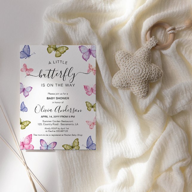 Butterfly Baby Shower neutral Invitation (Creator Uploaded)