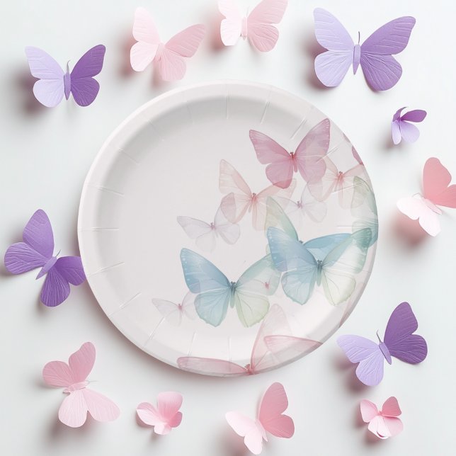 "Butterfly Baby Shower Paper Plates" Plate (Creator Uploaded)