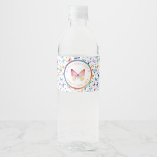 Butterfly Baby Shower Water Bottle Label