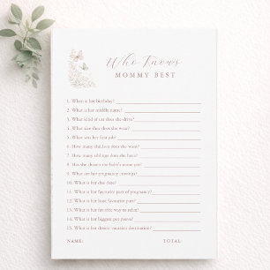 Butterfly Baby Shower Who Knows Mommy Best Card