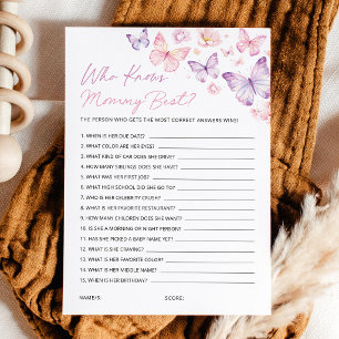 Butterfly Baby Shower Who Knows Mommy Best Card