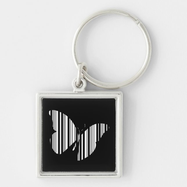 BUTTERFLY BAR CODE Butterflies Pattern Design Keychain (Front)