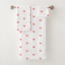 Butterfly bathroom towel set