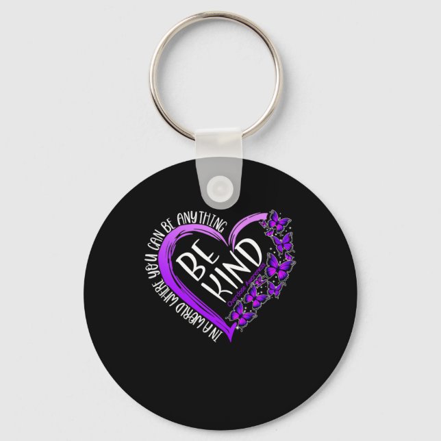 Butterfly Be Kind Purple Overdose Awareness Choose Keychain (Front)