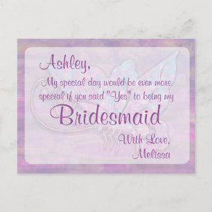Butterfly - Be My Bridesmaid? Invitation Postcard
