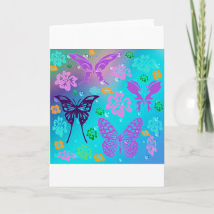Butterfly Beautiful Aloha Hawaiian Blossom Wedding Card