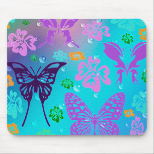 Butterfly Beautiful Aloha Hawaiian Blossom Wedding Mouse Pad