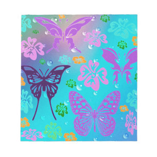 Butterfly Beautiful Aloha Hawaiian Blossom Wedding Notepad