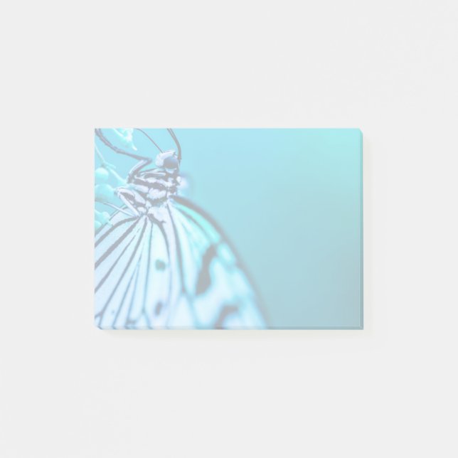 Butterfly Beautiful Blue and Black Photo Post-it Notes (Front)