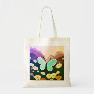 Butterfly, Beautiful Flowers Tote Bag