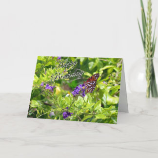 Butterfly Birthday Card - Gulf Fritillary