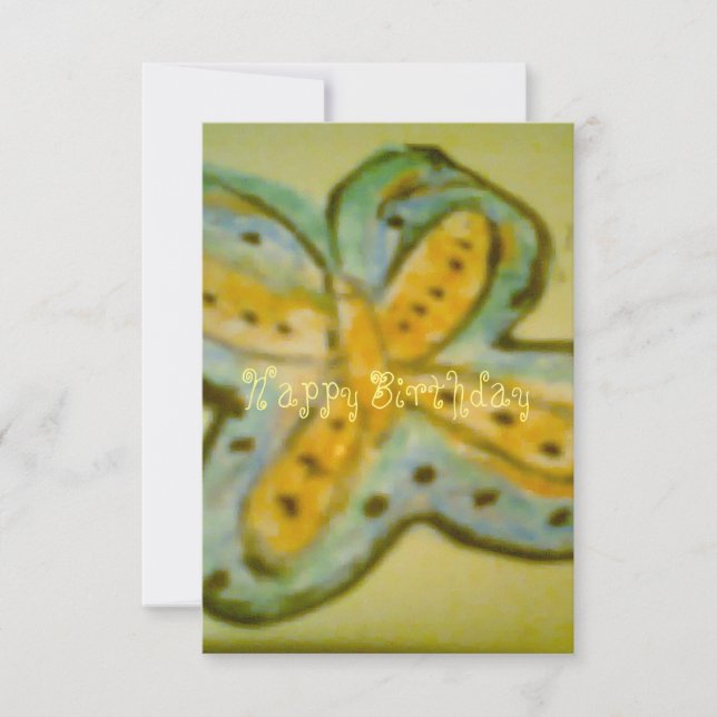 Butterfly Birthday Flat Card (Front)