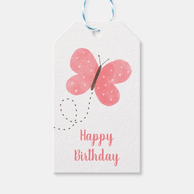 Butterfly Birthday Gift Tag (Front)