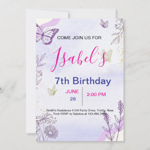 Butterfly Birthday Invitation