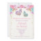 Butterfly birthday invitation, pink purple gold