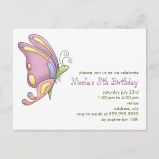 Butterfly • Birthday Invitation Postcard