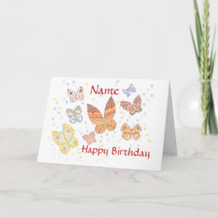 Butterfly Birthday named Card