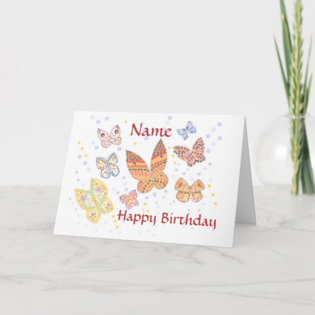 Butterfly Birthday named Card (Front)