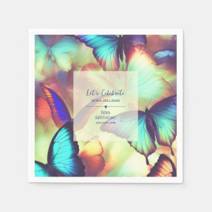 Butterfly Birthday Paper Napkin