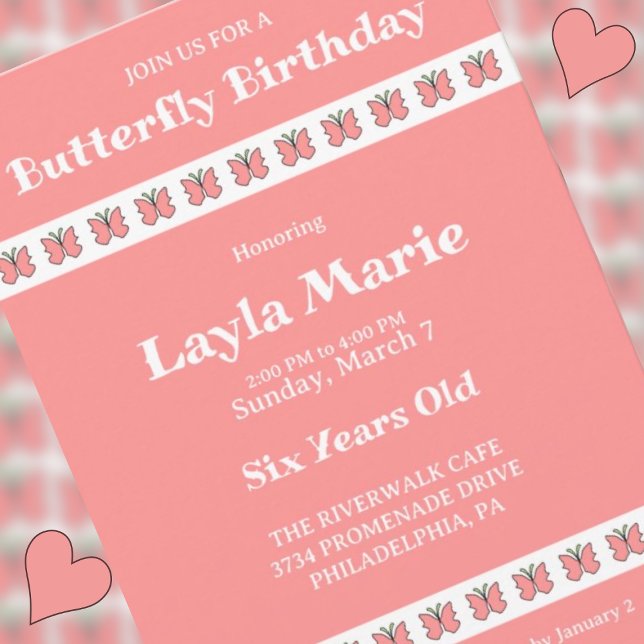 Butterfly Birthday Party Invitation (Creator Uploaded)