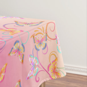 Butterfly Birthday Party Kids Colourful  Tablecloth