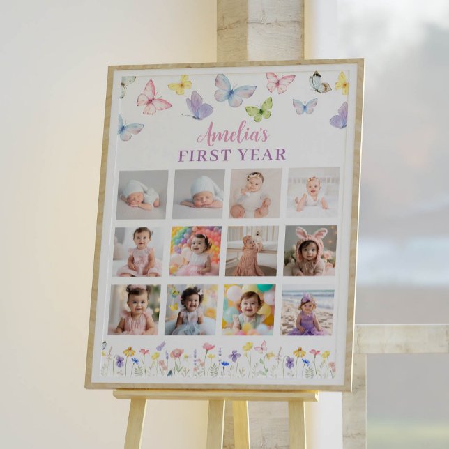 Butterfly Birthday Photo Milestone Poster (Creator Uploaded)