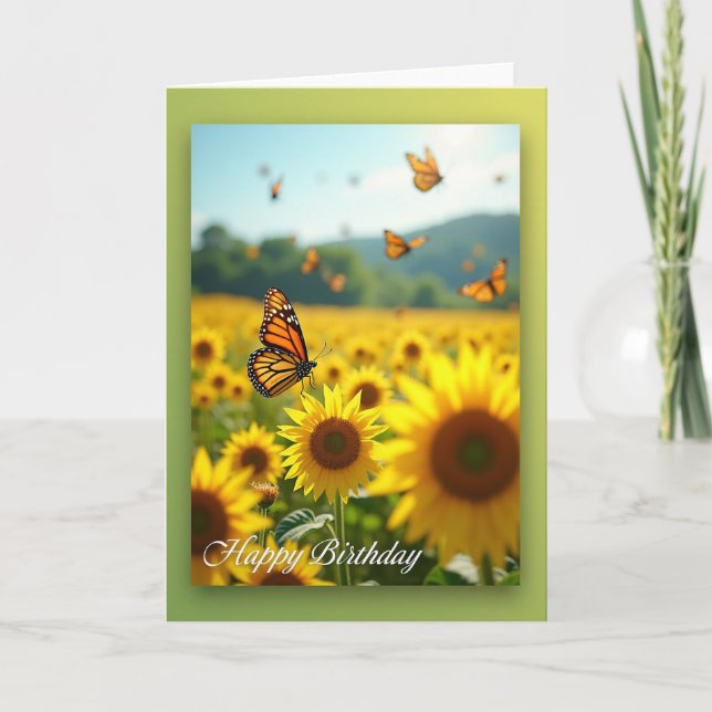Butterfly Birthday Scene Card (Front)