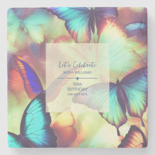Butterfly Birthday Stone Coaster