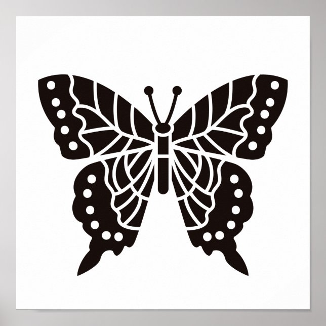 Butterfly Black and White Poster (Front)