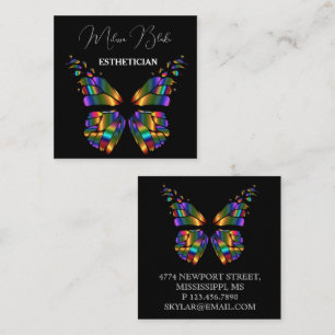 Butterfly black  elegant  square business card
