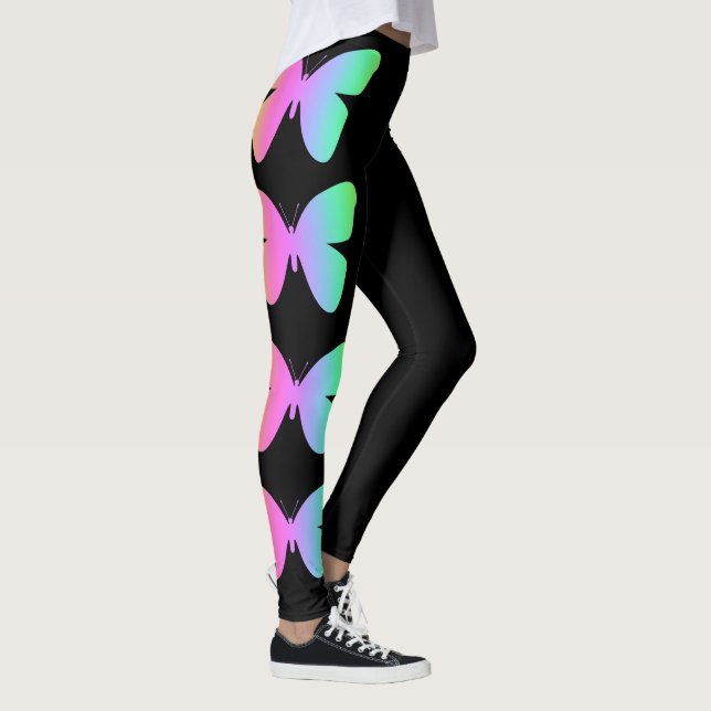 Butterfly Black Leggings (Right)