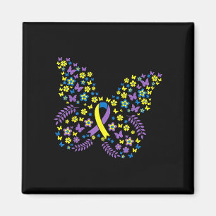 Butterfly bladder cancer awareness survivor ribbon magnet
