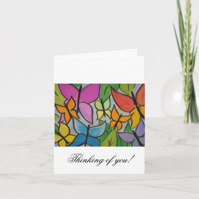 Butterfly Blank Card, Thinking of You Card (Front)