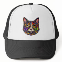 Butterfly Bloom Colourful Cat Portrait | Cats Mom