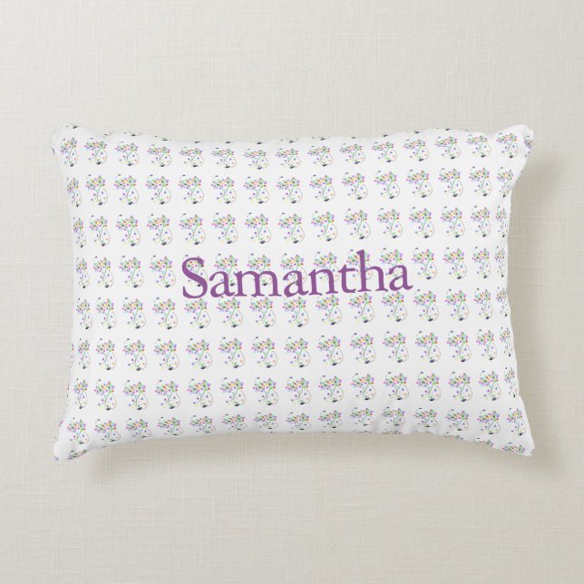 Butterfly Blooms Rectangle Accent Pillow (Front)