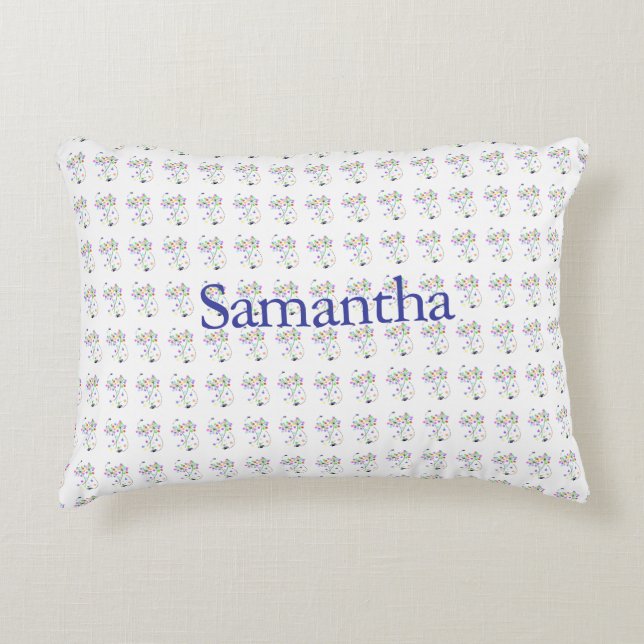 Butterfly Blooms Rectangle Accent Pillow (Front)