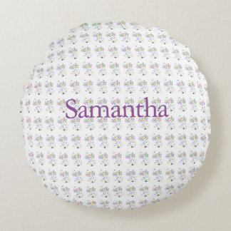 Butterfly Blooms Round Pillow