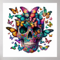 Butterfly Blossom Skull