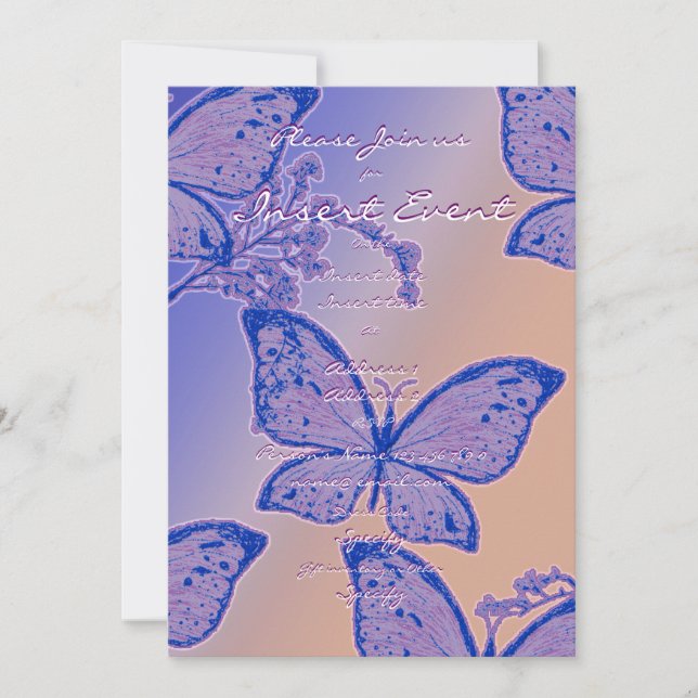 Butterfly blossoms template - customizable (Front)
