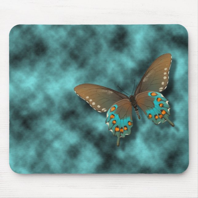 Butterfly: Blue and Brown Swallowtail Mouse Pad (Front)