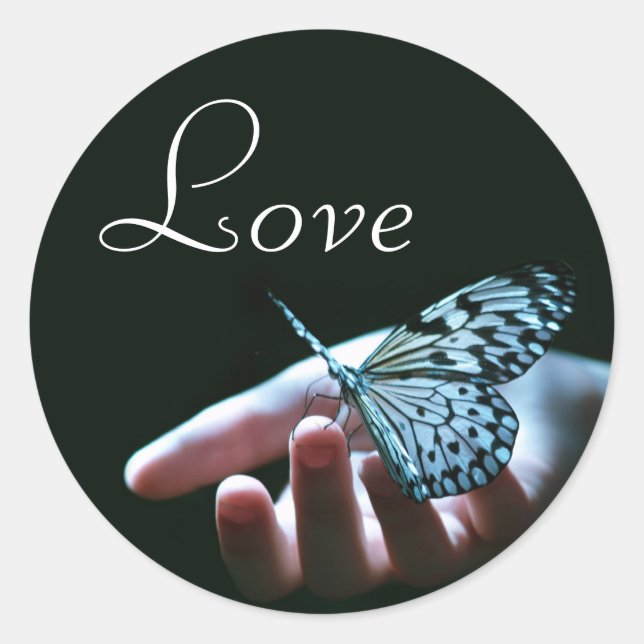 Butterfly blue black love stickers (Front)