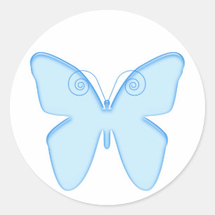 Butterfly blue classic round sticker