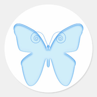 Butterfly blue classic round sticker