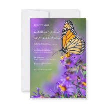 Butterfly Blue Customizable Aster Floral Wedding