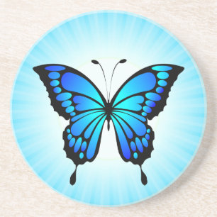Butterfly Blue Insect Illustration-20284 Coaster