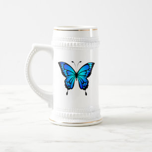 Butterfly Blue Insect Illustration-20284 T-Shirt C Beer Stein