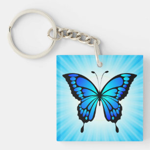 Butterfly Blue Insect Illustration-20284 T-Shirt Keychain