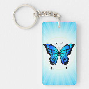 Butterfly Blue Insect Illustration-20284 T-Shirt Keychain