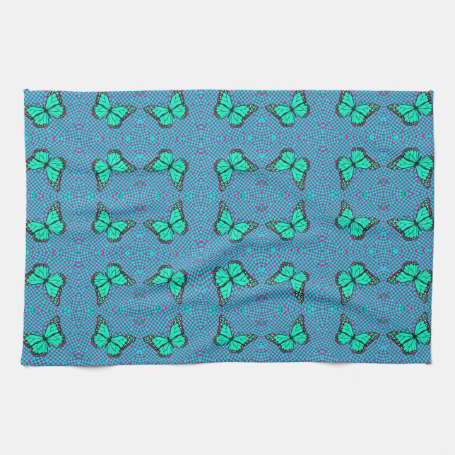 BUTTERFLY BLUE   KITCHEN TOWEL (Horizontal)