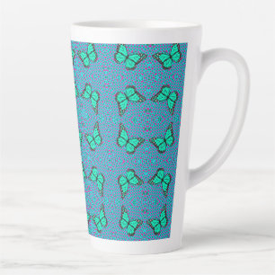 BUTTERFLY BLUE   LATTE MUG